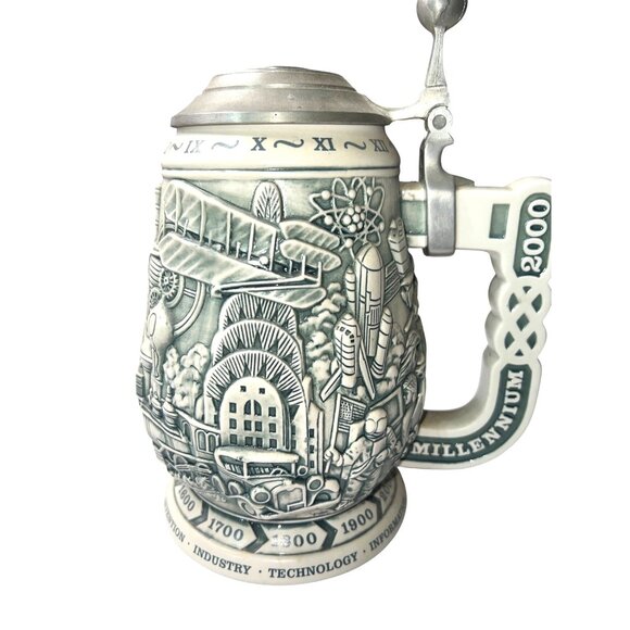 RARE 1000 Years Millennium Collectors Stein By CUI Inc Made In Brazil Globe Top - Picture 1 of 9